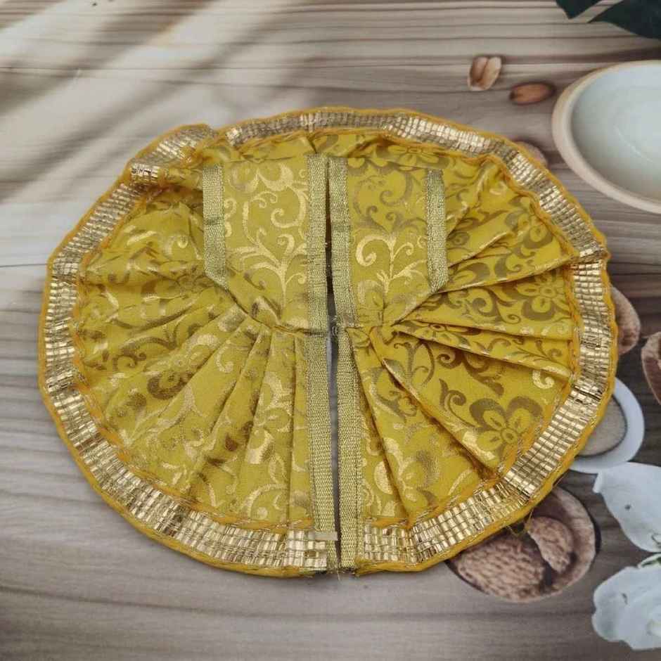 Gullak Laddu Gopal Foil Print Poshak | Yellow | Size 1