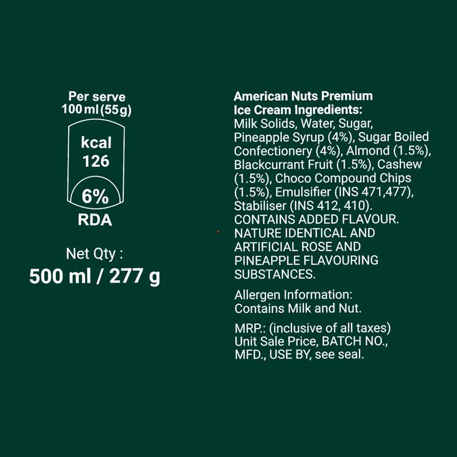 Dairy Day American Nuts Ice Cream Tub | Creamy & Nutty