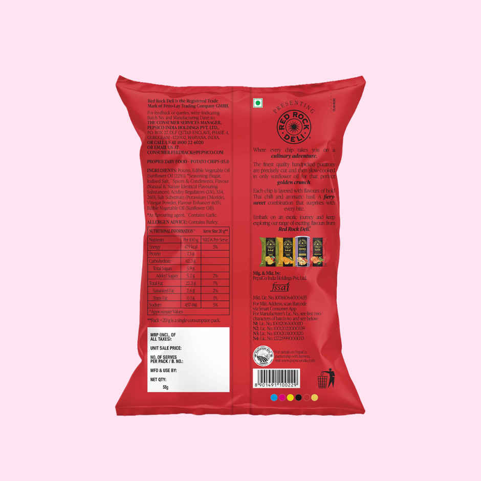 Red Rock Deli Kettle Chips Basil Thai | No Palm Oil Snacks