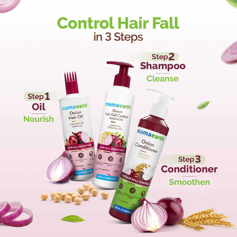 Mamaearth Onion Hair Oil for Hair Fall Control with Onion & Redensyl