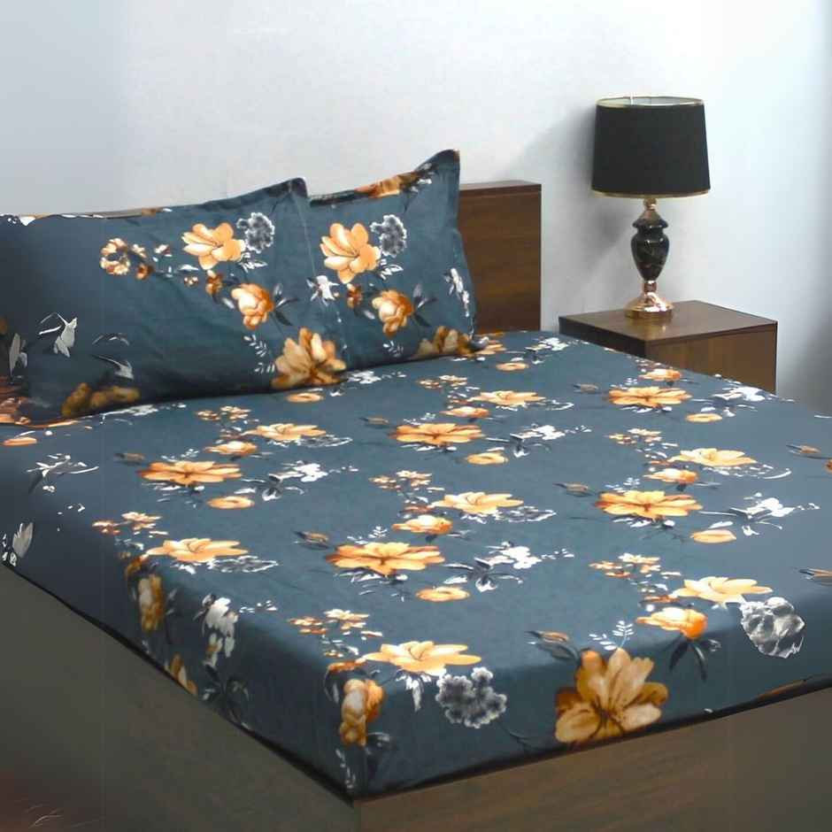 Bombay Dyeing Mimosa 164 Tc Double Size Bedsheet With 2 Pillow Covers - Multicolour