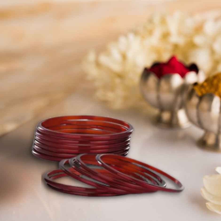 Red Glass Bangle Set | Size 2.6 | Gullak