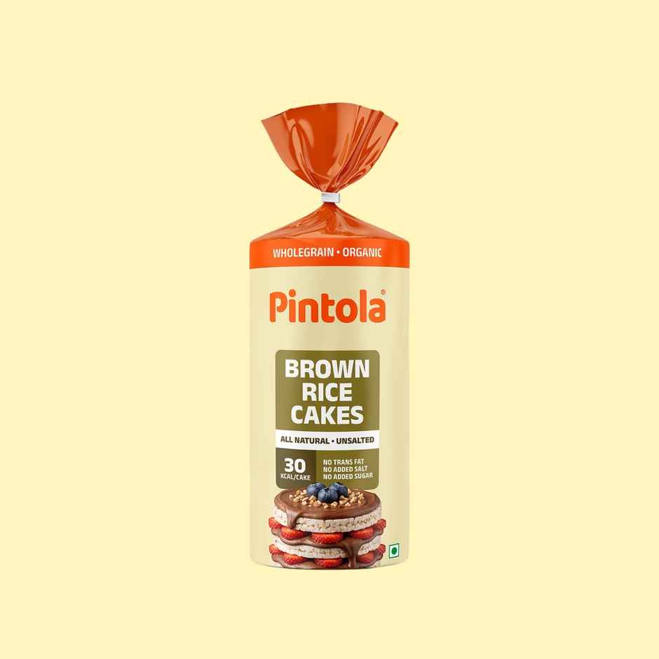 Pintola Organic Wholegrain Brown Rice Cakes Unsalted | Snack Essential