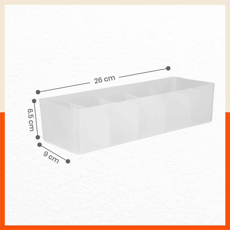 Bathla Set of 8 Drawer Organiser - Multi-purpose, Stackable, 5 Grids - DORI | Frost