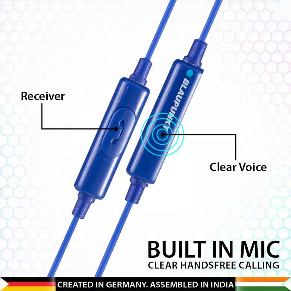 Blaupunkt Em06 In-Ear Type C Earphone With Mic And Deep Bass(Blue)