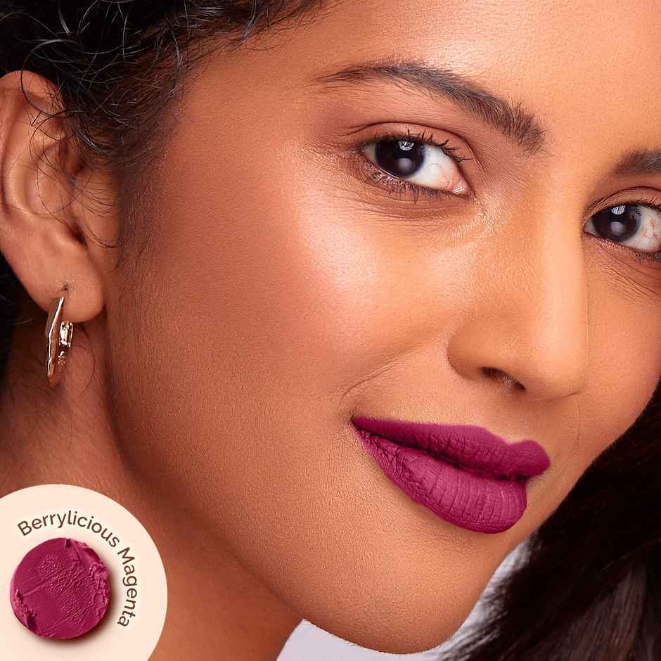 Mamaearth Moisture Matte Longstay Lipstick With Avocado Oil & Vitamin E - Berrylicious Magenta