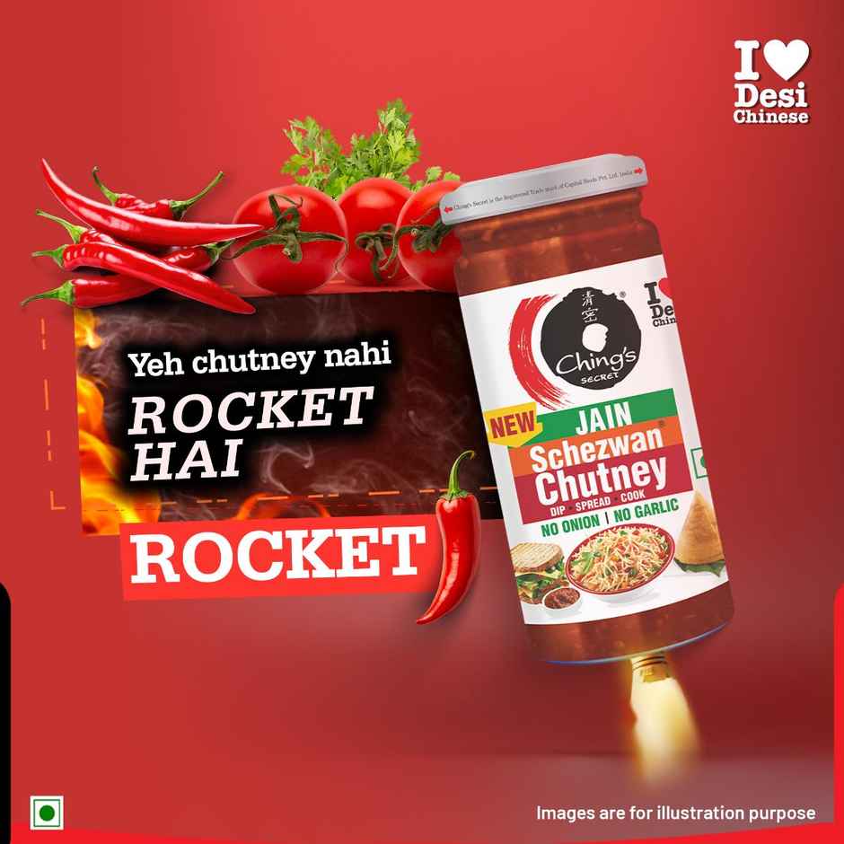 Ching's Secret Jain Schezwan Chutney, No Onion, No Garlic, Ideal for Jain Recipes