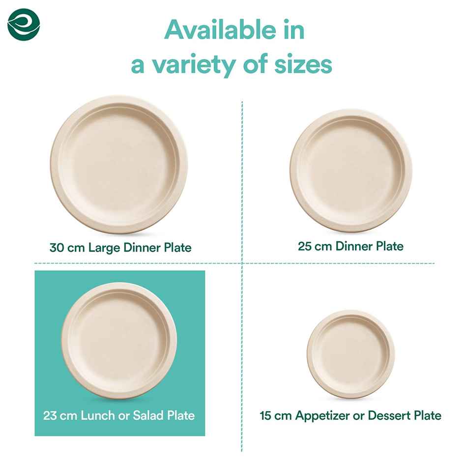 Disposable Plate | Round | 9 inch | 10 Count | Eco Soul