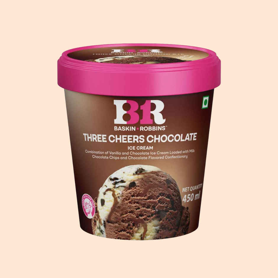 Baskin Robbins Three Cheers Chocolate Ice Cream Tub