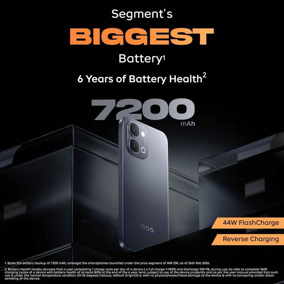 iQOO Z11x 5G | 6GB RAM, 128GB Storage | Titan Black