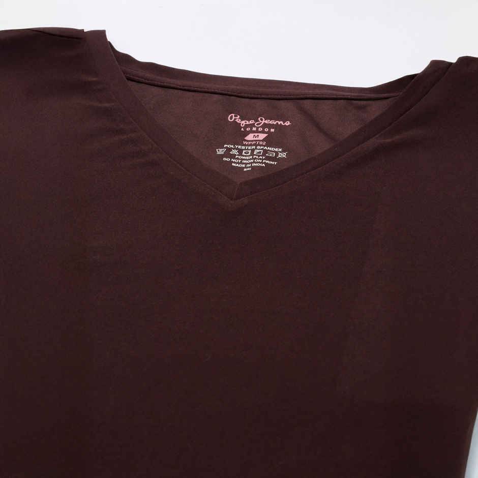 Pepe Jeans Premium Poly Spandex T-Shirt | Barkha Brown | L