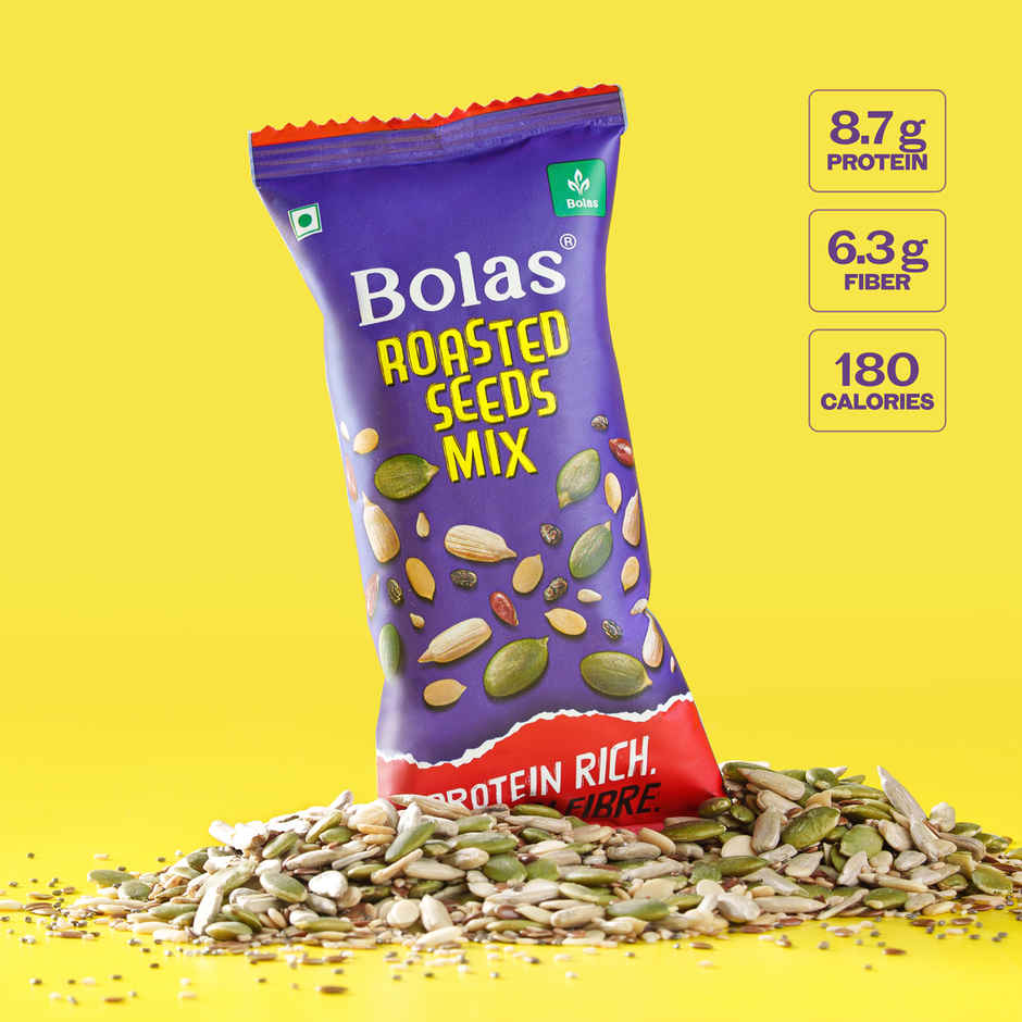 Bolas Roasted Seeds Mix | Protein Rich Mix | Pumpkin | Sunflower | Watermelon | Chia & Flax Seeds