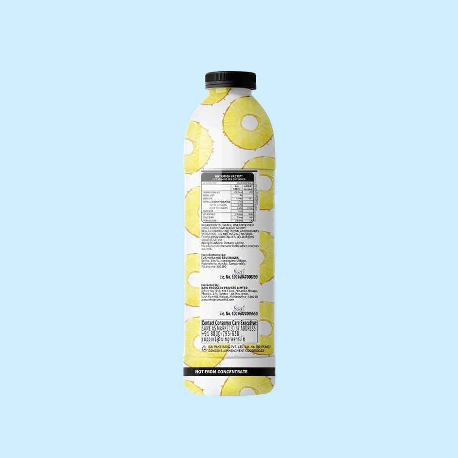 RAW Pressery Refreshers Pineapple Juice  Fruit Juice  Not From Concentrate