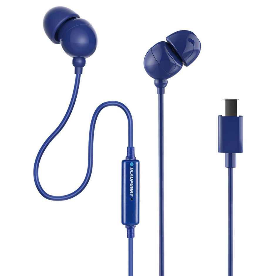 Blaupunkt Em06 In-Ear Type C Earphone With Mic And Deep Bass(Blue)