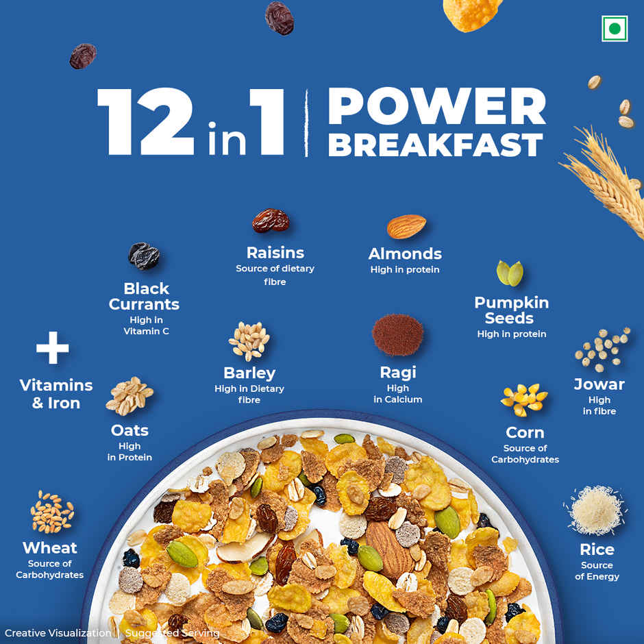 Kellogg's Muesli with Zero Added Sugar | 12 in 1 Power Breakfast |High Protein
