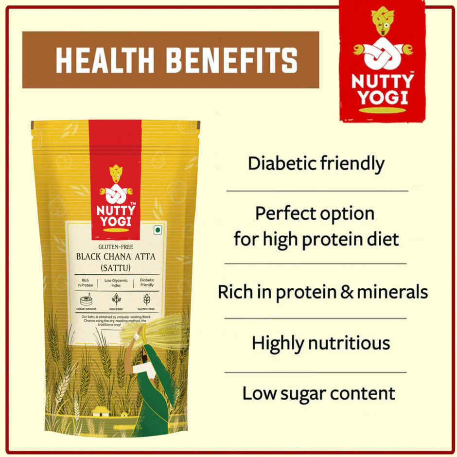 Nutty Yogi Black Chana Sattu Flour