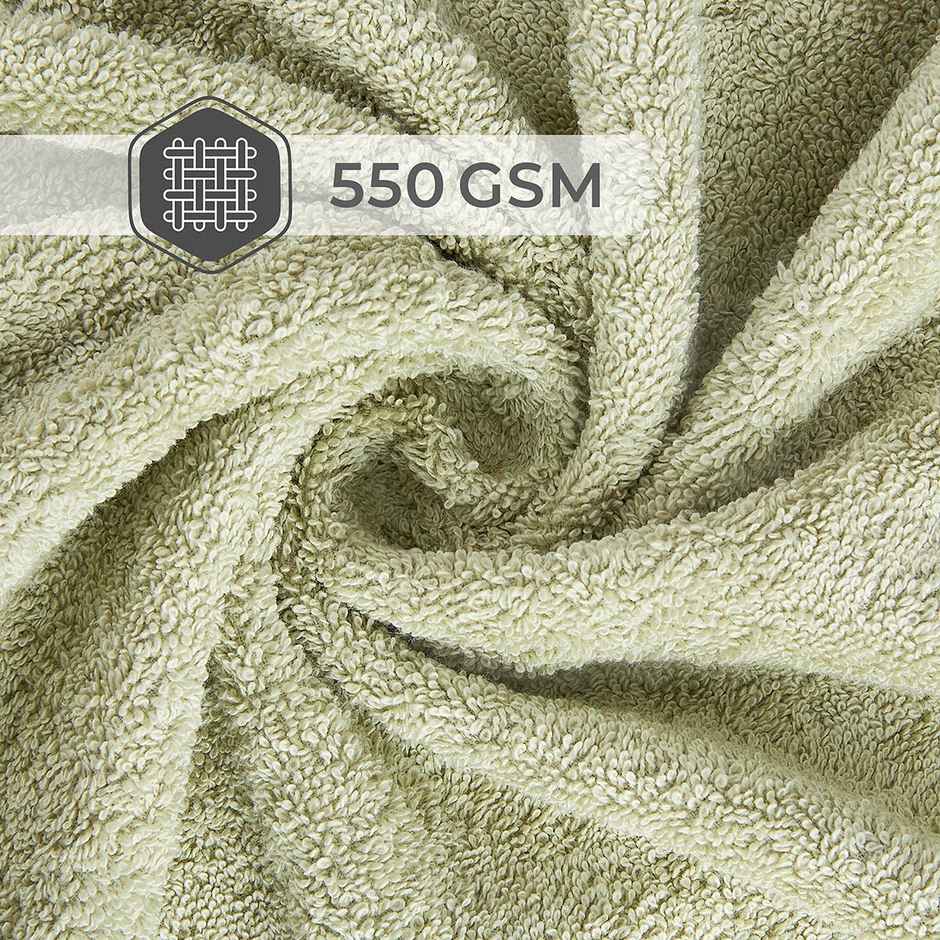 Boutique Living Luxe Loom 100% Cotton 550 GSM Green Bath Towel - Pack of 1
