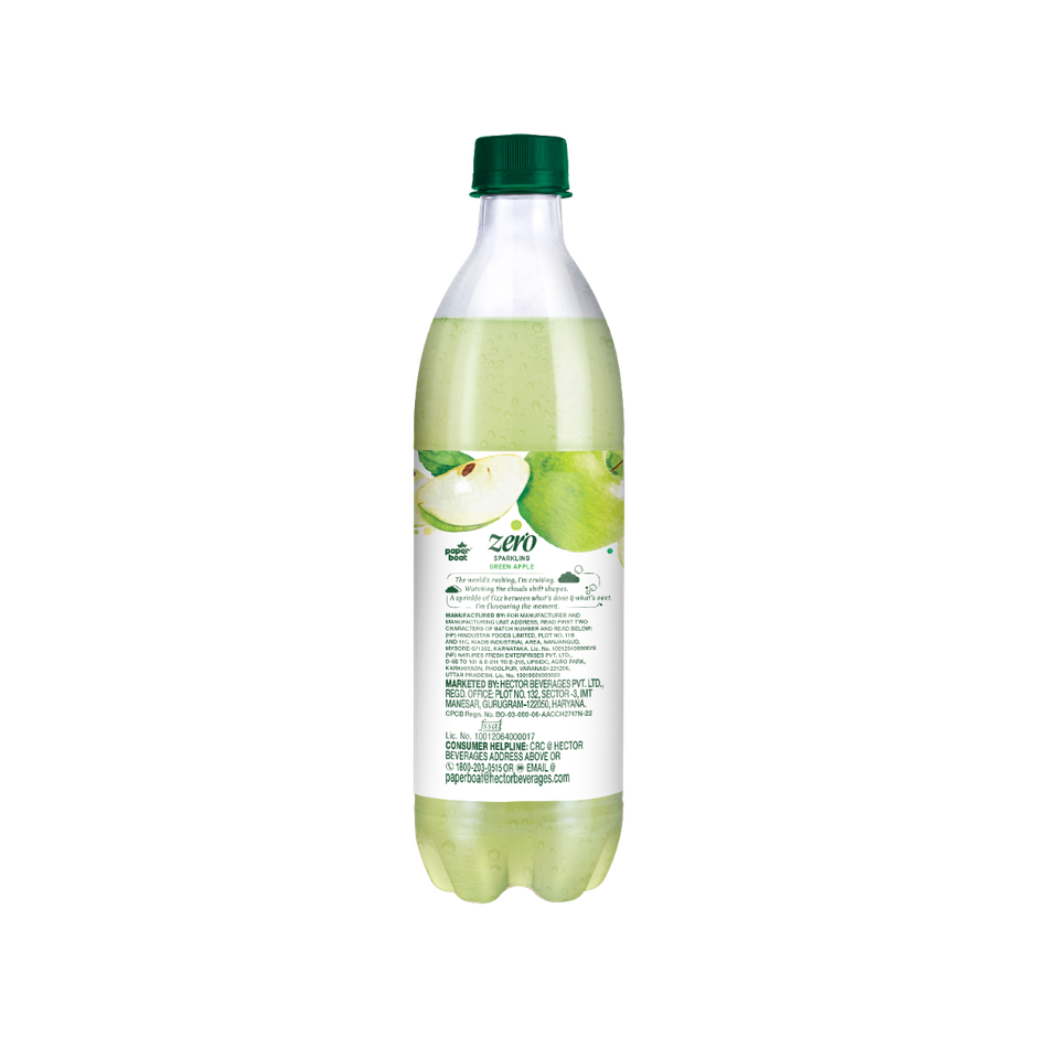 Paper Boat Zero Sugar Green Apple Sparkling Water | Sugar Free Cold Drink