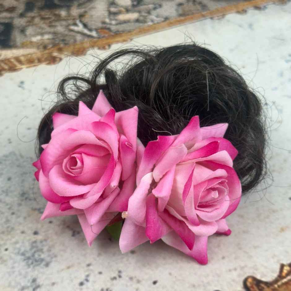The Opal Factory Hair Accessories | Rose Flower Pin | Set of 2 | Pink