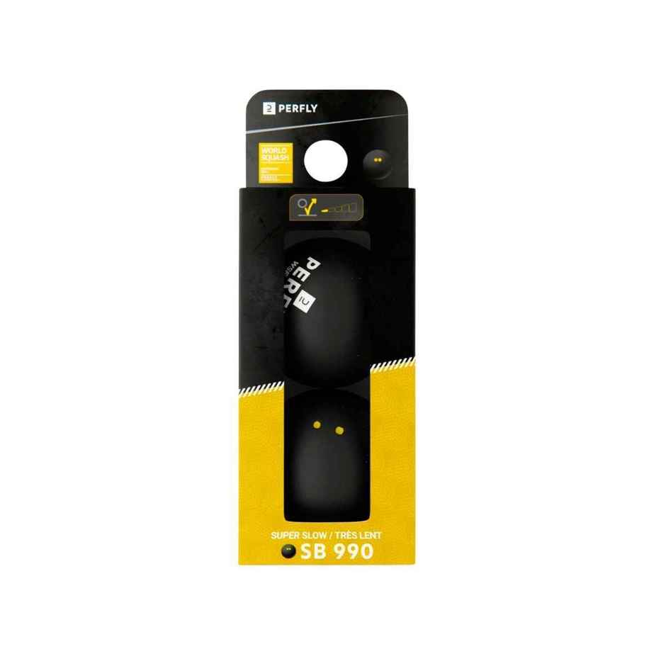Decathlon Perfly Double Yellow Dot Squash Ball |Black