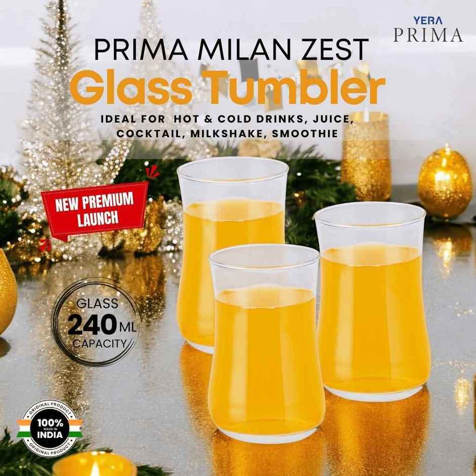 YERA GLASSWARE Prima Water Tumbler | Durable & Stylish
