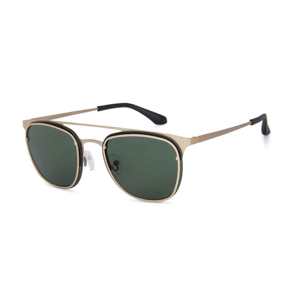 Vincent Chase By Lenskart Unisex Solid Metal Square Sunglasses | Golden and Green - S
