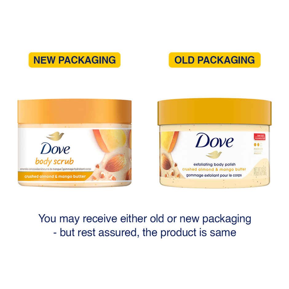 Dove Body Polish Scrub | Almond & Mango Butter | For Dry Skin | Get Soft & Smooth Skin