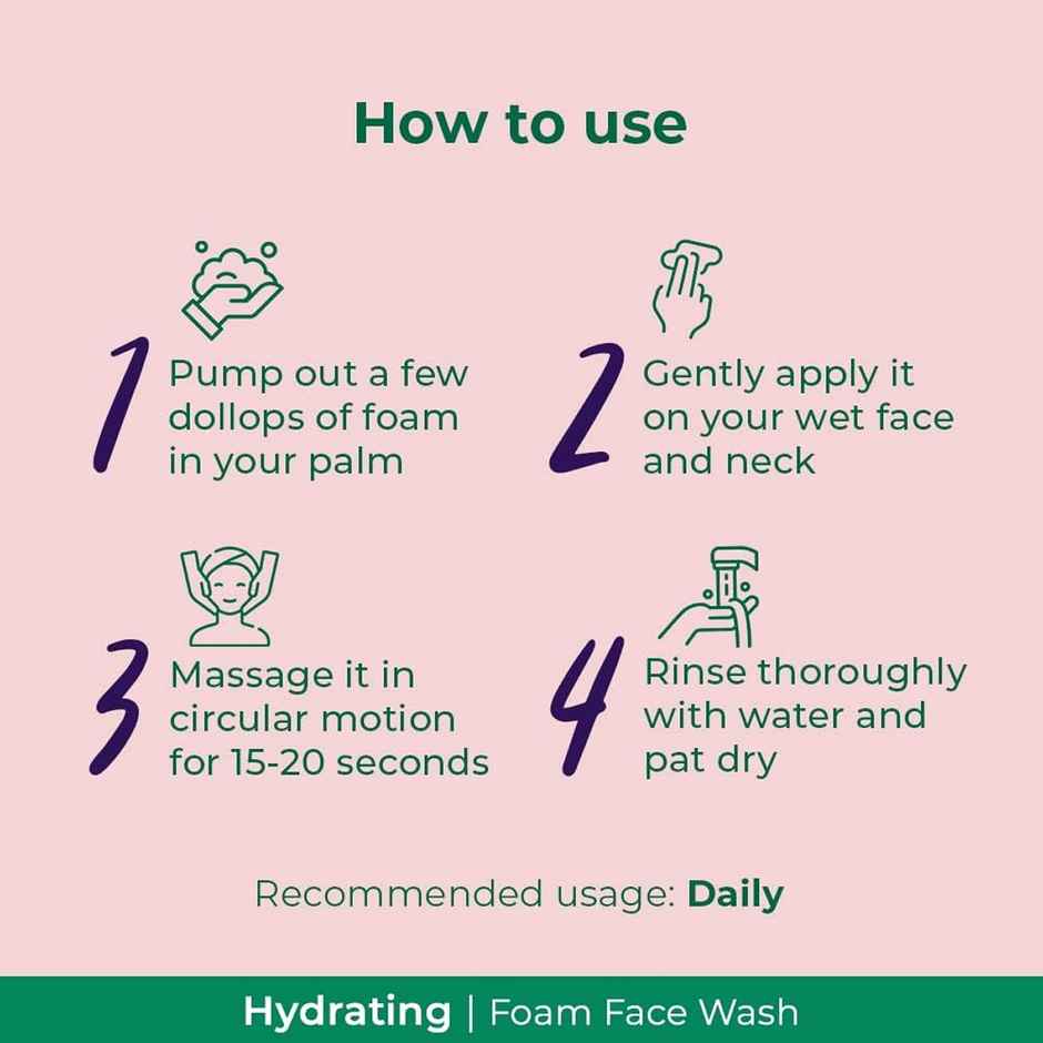 Palmolive Hydrating Foam Facewash Made Up Of A 100% Natural Unique Blend Of Multani Mitti And Lavender Essential Oil Extract, Face Wash Suitable For All Skin Types