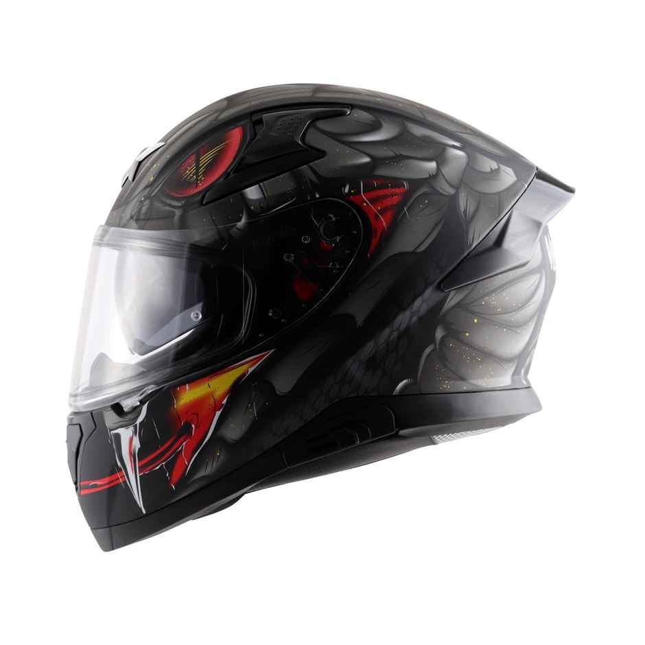 Axor Apex Venomous ISI ECE and DOT Certified Full Face Helmet - Dull Black Grey - XL