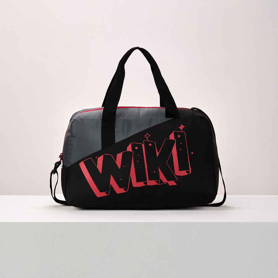Wildcraft Unisex Color Block Polyester Duffel Bag | Black and Grey - 22 cm