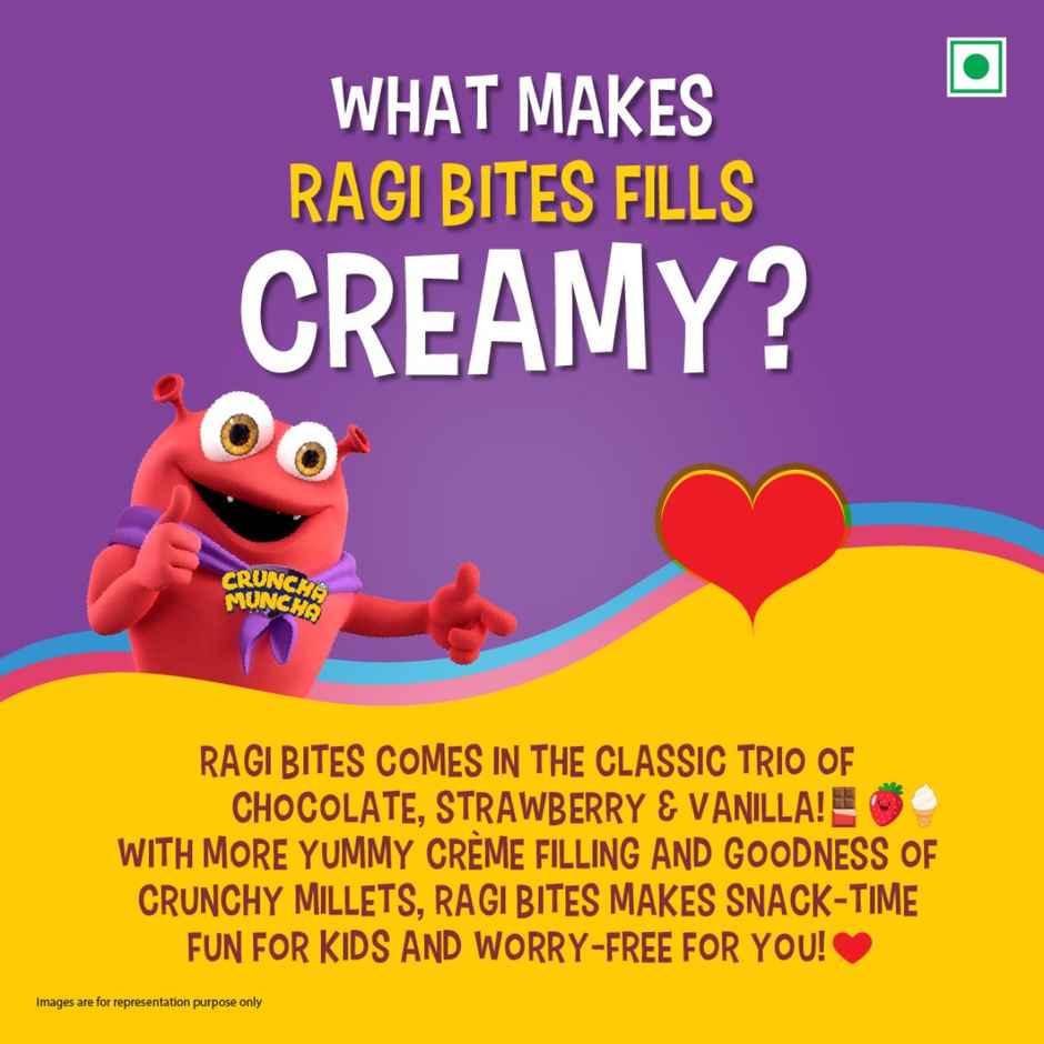 Tata Soulfull Ragi Bites Combo Pack, Choco Fills, Vanilla Fills & Strawberry Fills