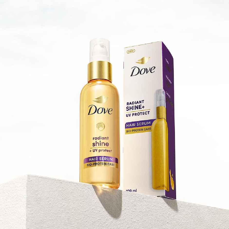 Dove  Radiant Shine + Uv Protect  Hair Serum For Dry & Frizzy Hair