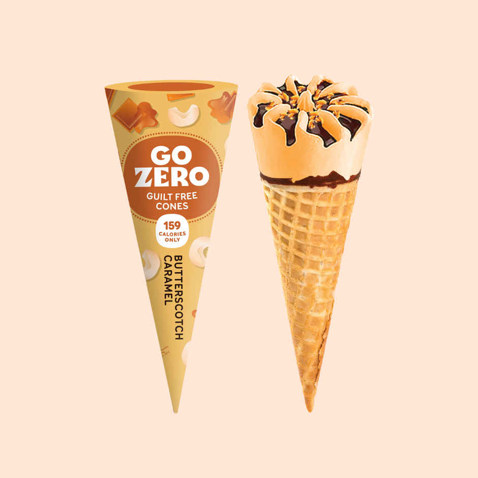 Go Zero Butterscotch Caramel Guilt Free Ice Cream Cone