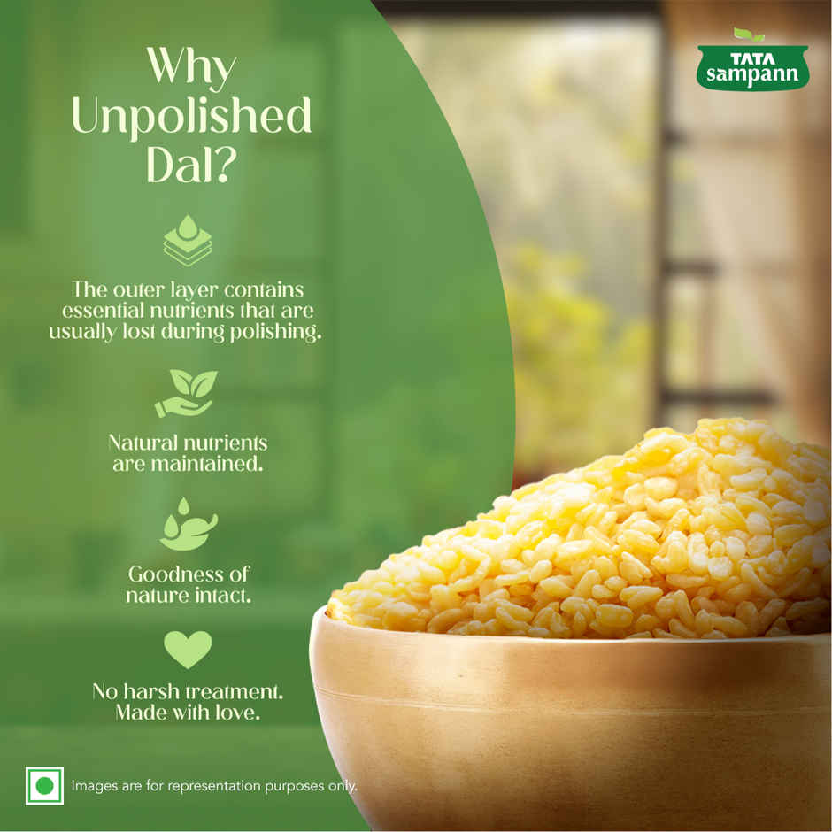 Tata Sampann Unpolished Moong Dal(500gms) & Tata Sampann Unpolished Toor Dal/Arhar Dal(1kg) Combo