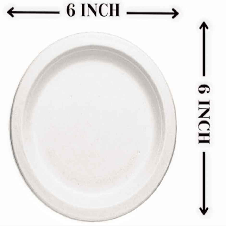 Round Disposable Flat Plate | 6 inch | Naturepac