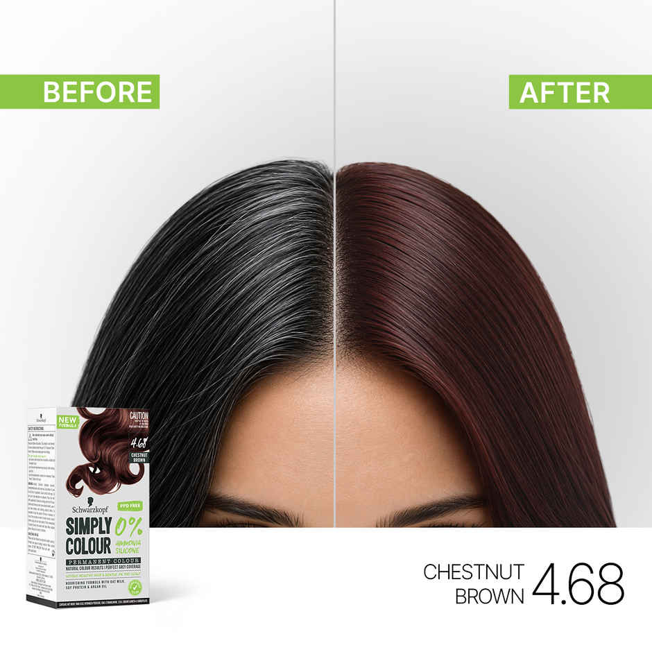 Schwarzkopf Simply Color Permanent Hair Colour 4-68 Chestnut Brown
