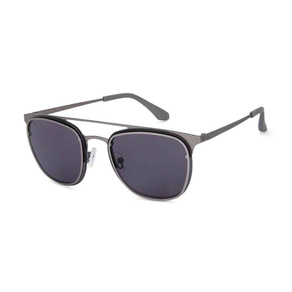 Vincent Chase By Lenskart Unisex Solid Stainless Steel Clubmaster Sunglasses | Dark Grey - M
