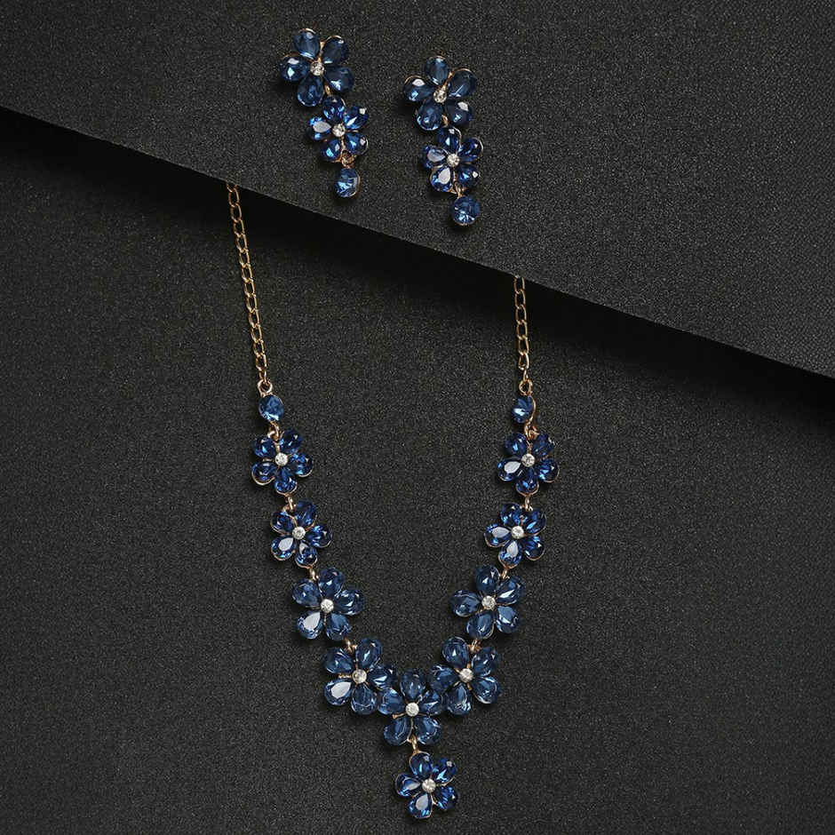 YouBella Jewellery Sets for Women Crystal Necklace with Earrings for Girls/Women (YBNK - 5769)