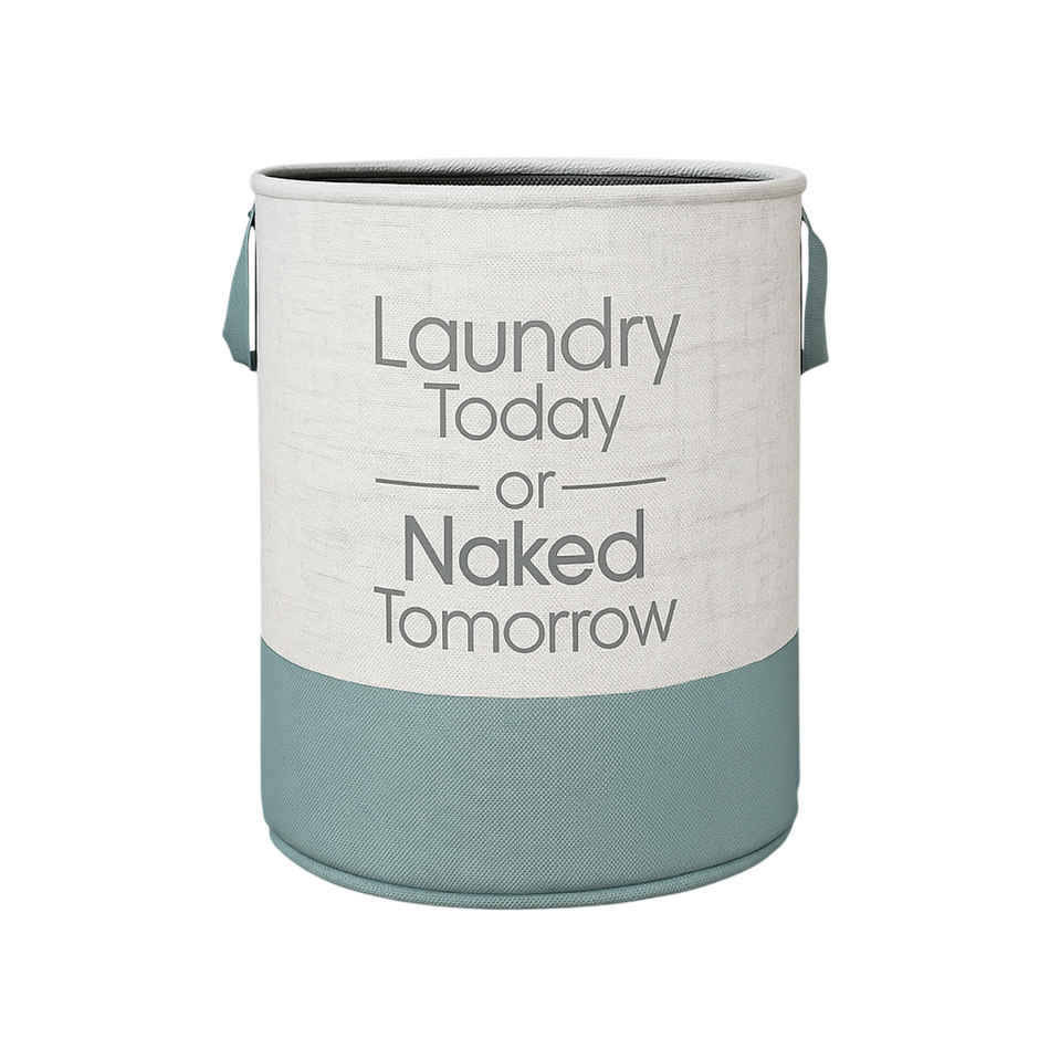 Kuber Industries Non-Woven Round Jute-Print Toy Storage Laundry Basket|45 L|Gray