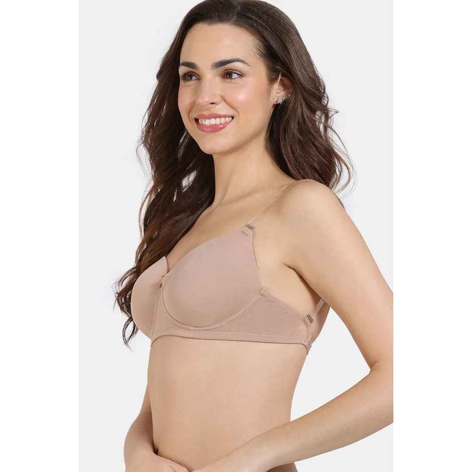 Zivame Women's Beautiful Basics Padded Non Wired 3/4Th Coverage Backless Bra | Skin - 32C