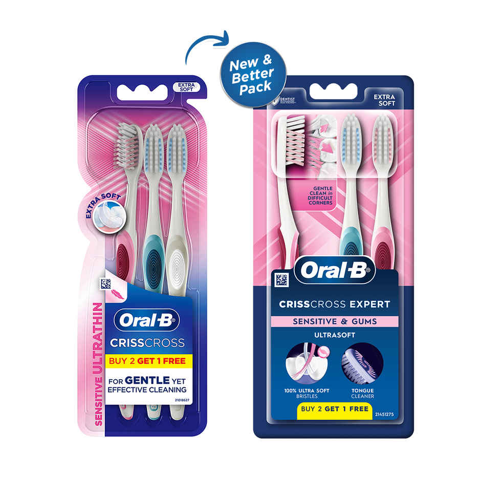 Oral-B Crisscross Sensitive Ultrathin Manual Adults Toothbrush