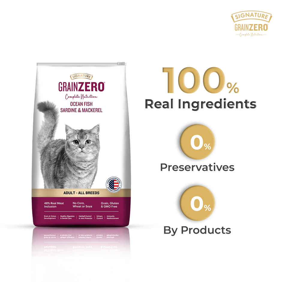 Signature Grain Zero Adult Dry Cat Food | Ocean Fish Sardines & Mackerel