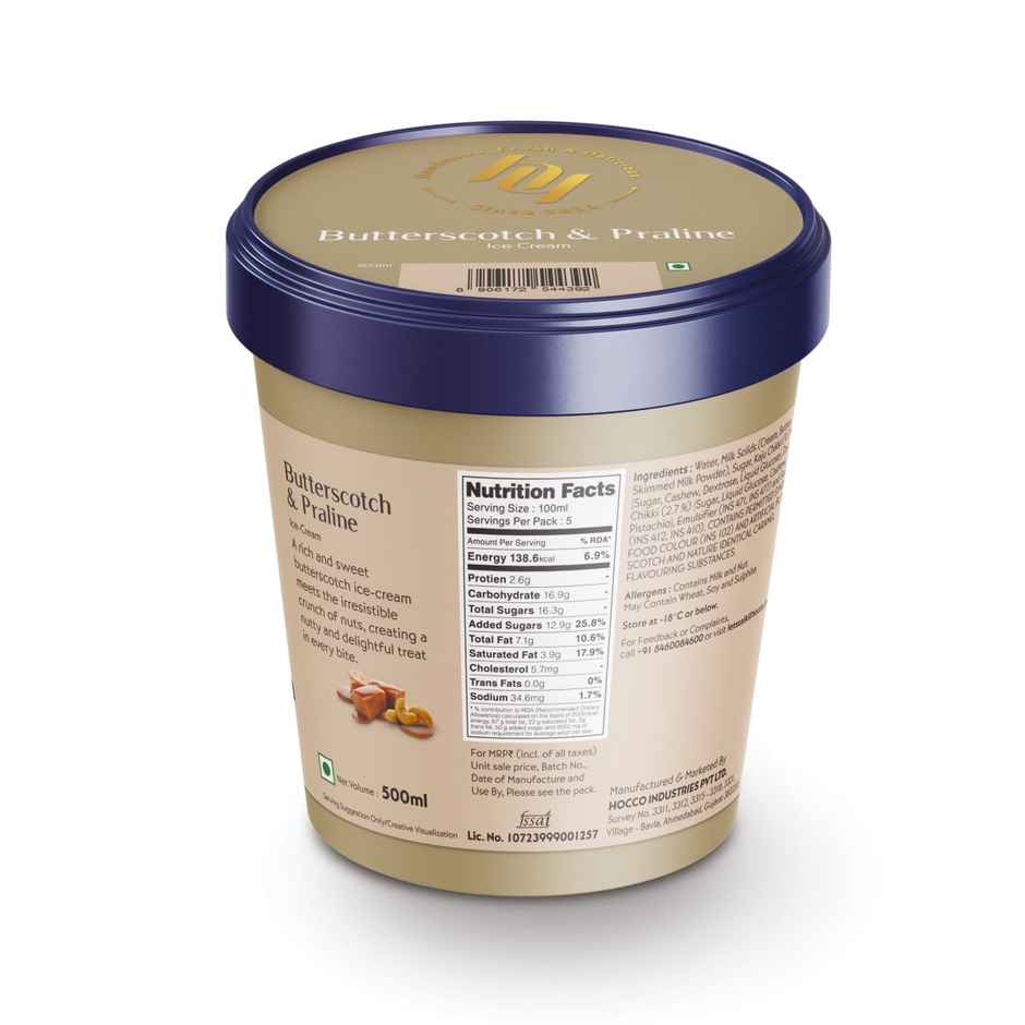 Huber & Holly Butterscotch And Praline Ice Cream Tub