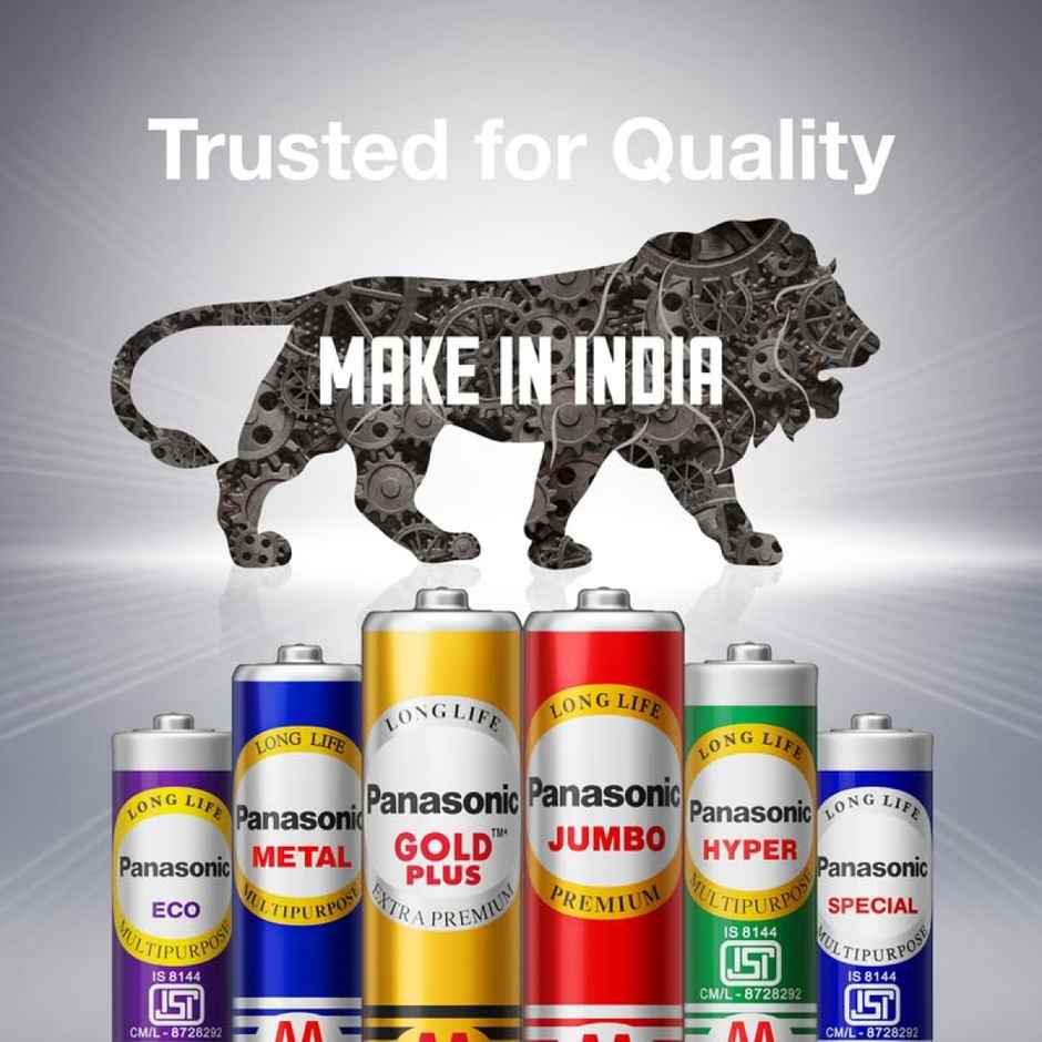 Panasonic Gold Plus Zinc Carbon 1.5 V AAA Alkaline Batteries (Pack of 10) | Superior Quality