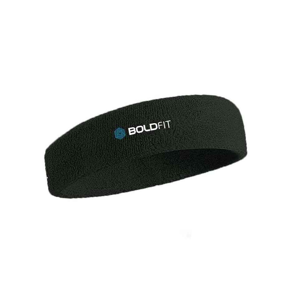 Boldfit Cotton Headbandsports Headband For Gym & All Sports - Black