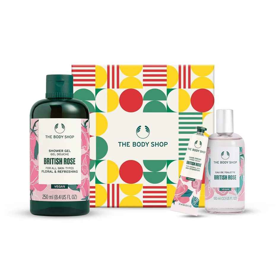 The Body Shop Lather & Slather British Rose Gift Set