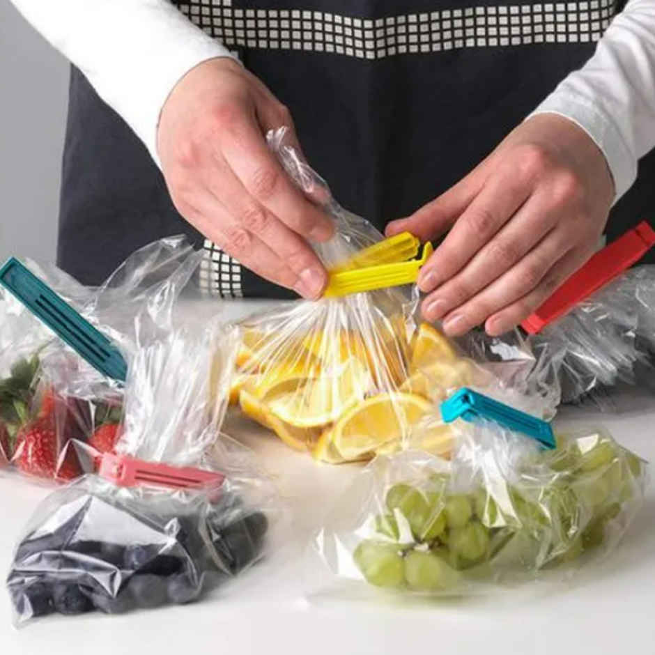 Soham Housewares Food Bag Clips-12 Pcs Set (Assorted)