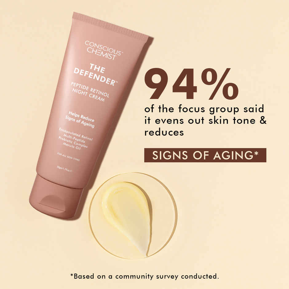 Conscious Chemist Multi Peptide Retinol Anti Aging Lightweight Night Cream Reduces Wrinkles