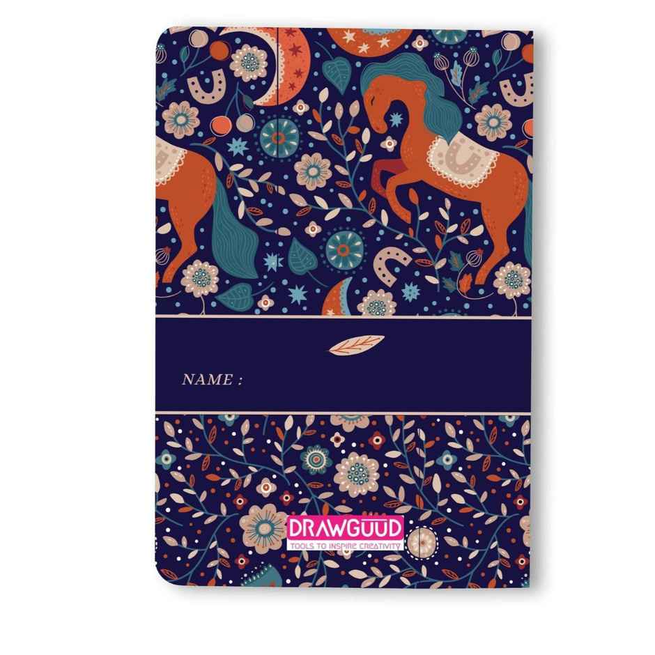 Journo By Drawguud 70 Gsm A5 Notebook : Ruled |120 Pages Horse Notebook
