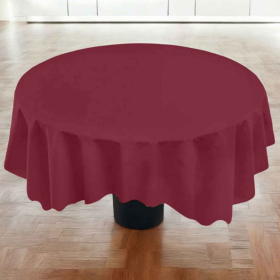 Lushomes Table Cloth - Cotton Maroon | 40 inch Round | 2 Seater Round/Oval